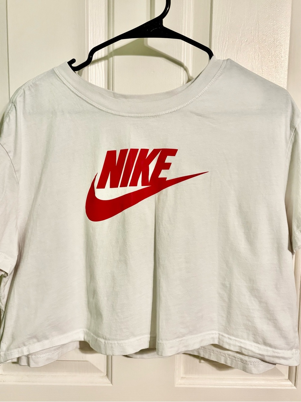 Nike Crop Tee with Red Logo